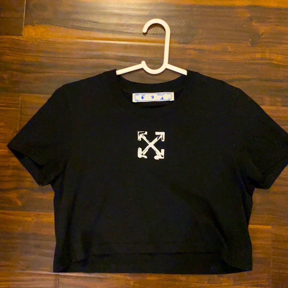 off white black crop top